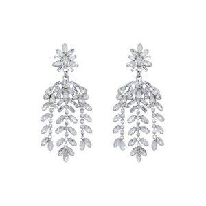 Loren Hope Elena Statement Earrings Crystal Gold Tone NEW